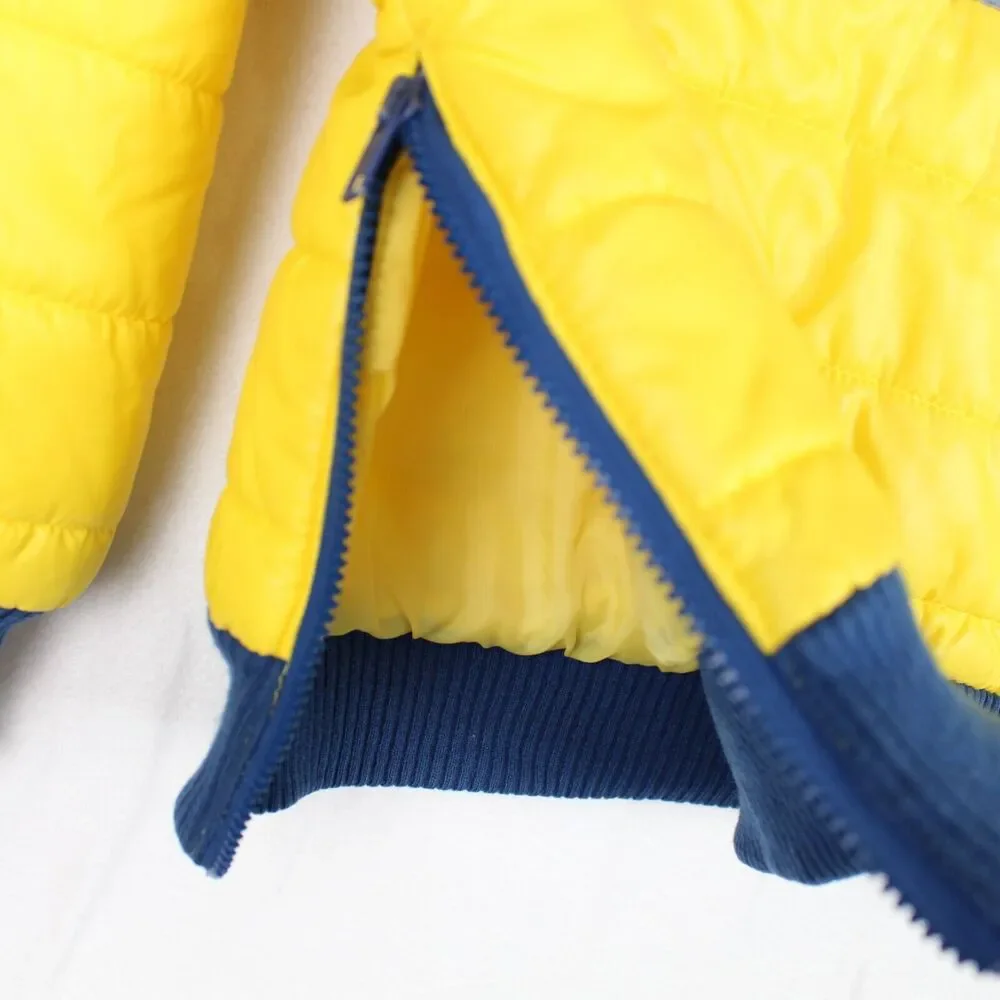 Vintage 80’s Girls Youth‎ Ski Jacket Size L JC Penney Puffer Yellow Striped Coat